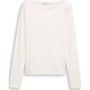 Tom Tailor Denim Slim fit shirt met lange mouwen en boothals