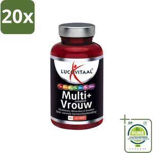 20 x Lucovitaal - Vitaminen - Multi + Compleet Vrouw - 120 Tabletten - Grootverpakking - Multivitamine Voor Vrouwen - Vitamine Supplement - Hormoonbalans - Energieboost - Immuunsysteem