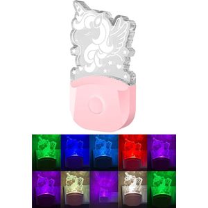 Nachtlampje Kinderen - Eenhoorn lamp - Nachtlamp Unicorn - Nachtlampje Stopcontact - Nachtlampje baby - Unicorn Lamp - Stekkerlamp - Dag en Nacht Sensor -Multi Colour