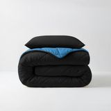 Sleeptime 2 in 1 Diamant Dekbed - Dekbed zonder Overtrek Inclusief Kussensloop - 140x200 - Zwart/Blauw