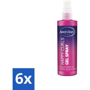 Andrélon - Pink - Happy Curls - Gel Spray - Voordeelverpakking - 6 stuks