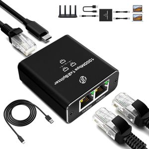 Equivera 1000Mbps Ethernet Splitter - LAN - Gigabit Snelheid