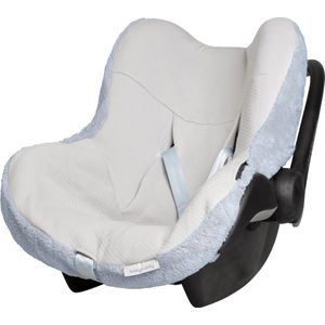 Baby's Only Baby autostoelhoes 0+ Cozy - Geschikt voor Maxi Cosi - Misty Blue - Hoes voor de autostoel met teddystof - Geschikt voor 3- & 5-puntsgordel