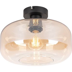 QAZQA bizle - Art Deco Plafondlamp - 1 lichts - Ø 28 cm - Beige - Woonkamer | Slaapkamer | Keuken