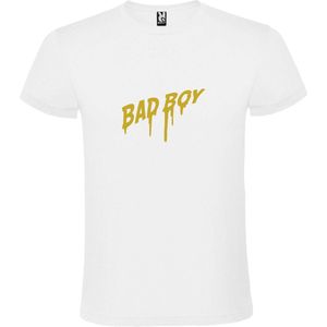 Wit T-Shirt met “ BadBoy “ afbeelding Goud Size XS