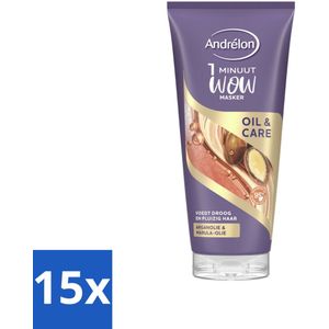 Andrélon - Oil & Care - Haarmasker - 180 ml - Bulkverpakking - 15 stuks