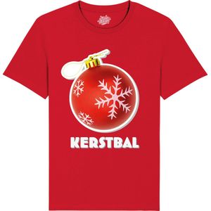 Kerstbal - Foute kersttrui kerstcadeau - Dames / Heren / Unisex Kleding - Grappige Kerst Outfit - T-Shirt - Unisex - Rood - Maat 3XL