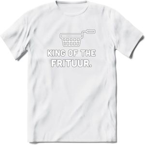 King Of The Frituur - Snack T-Shirt | Grappig Verjaardag Kleding Cadeau | Eten En Snoep Shirt | Dames - Heren - Unisex Tshirt | - Wit - XXL