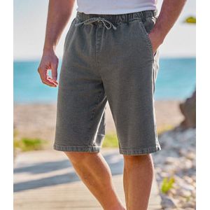ATLAS FOR MEN - Comfortabele bermuda van grijs stretchdenim - Heren - Verkrijgbaar in grote maten - L