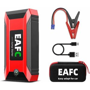 EAFC 12V Jumpstarter voor Auto - 600A / 10.000 mAh - 4-in-1 Starthulp met Powerbank, LED Zaklamp en SOS Noodlicht - In Opbergkoffer