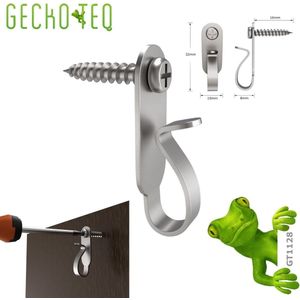 GT1128 GeckoTeq 5 x RVS wand/muur-Draad haakjes voor slingers en feestverlichting-zilver