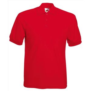 Fruit Of The Loom Heren Poloshirt Rood Pique Regular Fit - 3XL