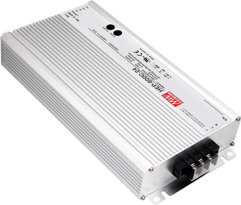 Mean Well - HEP-600C-24 - Loodaccu-lader - 24 V - Laadstroom (max.) 21 A
