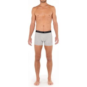 HOM Patrick #2 long boxer briefs (3-pack) - heren boxers normale lengte - zwart - grijs - grijs - Maat: XXL