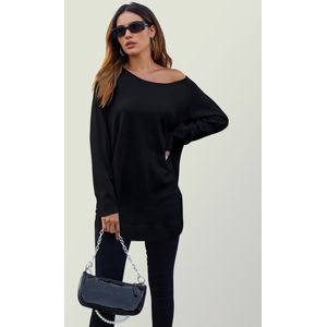 Oversized gebreide trui in zwart