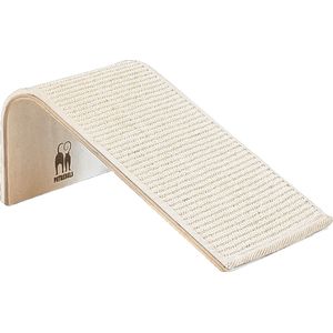 Petrebels Design Krabplank Hout - Archie 38 x 17 x 23 cm - Premium Kwaliteit Krabmat met Sisaltapijt - Kleur Naturel