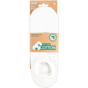 Apollo - Sneakersokken Elastaan/Bio-katoen - 4-pack - No show - Meerdere kleuren - 35-38