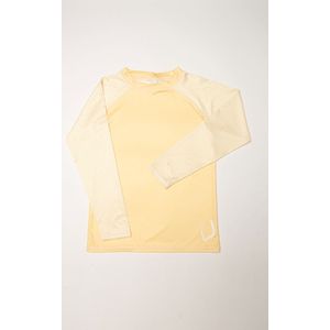 Ducksday - UV-Zwemshirt voor baby - UV-werend UPF50+ - Rashguard met Lange mouwen - unisex - Lemonade - Geel - maat 1 jaar