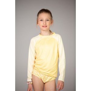 Ducksday - UV-Zwemshirt voor baby - UV-werend UPF50+ - Rashguard met Lange mouwen - unisex - Lemonade - Geel - maat 1 jaar