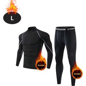 Bovista Thermokleding Heren - Thermobroek - Thermoset - Thermolegging - Winter - Thermoshirt - Zwart+Grijs - XS