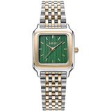 BURKER Macy Horloge Dames - Goud Zilver Groen - Schakelband - Waterdicht - 26 mm