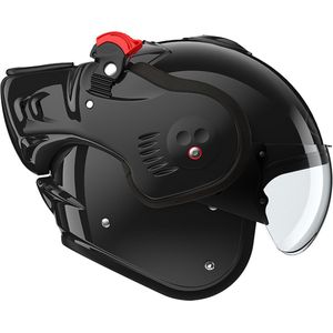 ROOF Boxer V8 Alpha Glossy Black 22-06 - Maat M - Systeemhelmen - Scooter helm - Motorhelm - Zwart - Scooterhelmen mannen en vrouwen.