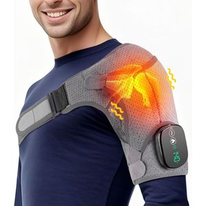 Draadloze Schouderverwarmer - Grijs - 3 Massage & Verwarmingsstanden - Pijnverlichting