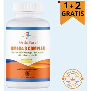 OrthiPure - Omega 3 complex - 1+2 Gratis - Visolie complex - 60 capsules - EPA - DHA