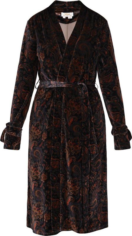 usha FESTIVAL Kimono  bruin / violetblauw