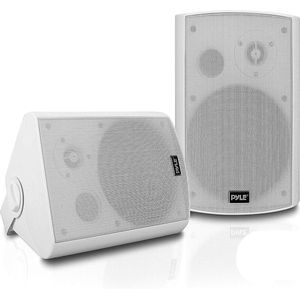 Pyle - Outdoor Wandstereo Luidspreker - Wit - Draadloze Bluetooth - Waterdicht