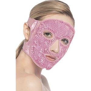 Koelmasker, oogmasker, verkoelend, gel gezichtsmasker, herbruikbaar gelparel-oogmasker voor gezwollen ogen, zakken en zakken (roze)