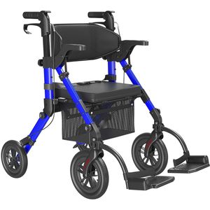 Lynly - Rollator Walkers voor senioren met zitje blauw