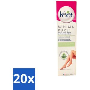 20 x Veet Ontharingscrème Minima Droge huid 200 ml - Zachte Huid - Korte Haartjes - Bikinilijn - Benen - Armen