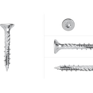 Wovar Spaanplaatschroeven Verzinkt 5 x 30 mm Torx 25 Voldraadraad | Doos 200 Stuks