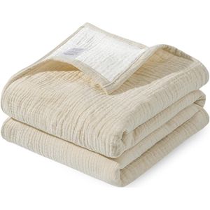 Katoenen Babydeken voor Pasgeborenen - Muslin Wikkel en Slaapplek 90x90cm - Ademend voor Baby's, Peuters, Meisjes en Jongens (Khaki)