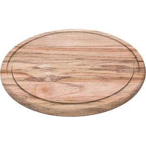 Snijplank teak, Ø 26 cm, steakplaat van teakhout, FSC-gecertificeerd, serveerplank, keukenplank