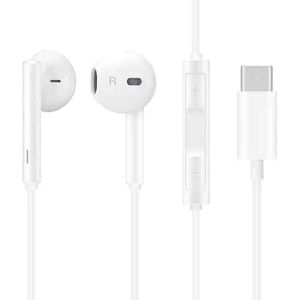 Bedrade In-Ear Oordopjes - HD Bellen & Bass - Ergonomische Pasvorm - Voor Muziek & Gesprekken - Stereo Koptelefoon - Uniseks - Wit - 33cm - 1 stuk