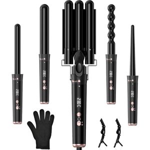 DailySupplies - Wafeltang - Krultang - Met Handschoenen - Voor Dik en Dun Haar - 5-in-1