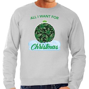 Wiet Kerstbal sweater / Kerst trui All i want for Christmas grijs voor heren - Kerstkleding / Christmas outfit L