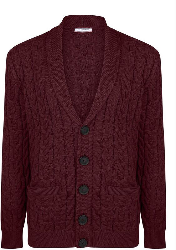 Felix Hardy Vest Met Knopen - Cardigan - 100% Katoen Heren Bordeaux - L