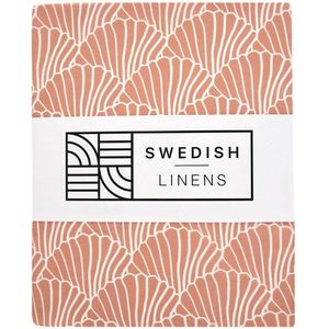 Swedish Linens - Kussensloop Seashells (60x70cm) - Kussensloop - Terracotta Burgundy