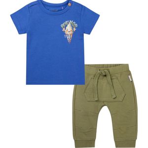 Noppies Shirt Oloron Dazzling Blue en Broek Ormstown Oil Green Regulair Fit maat 56