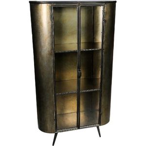 PTMD Kast Spacer Brass Iron Glas Deur Hoog