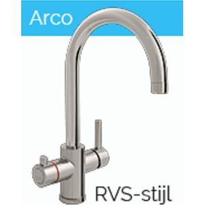 HOTTO kokend water kraan  Combiset 8 liter Inhoud  Met Arco kraan RVS, complete set, inclusief installatie materiaal