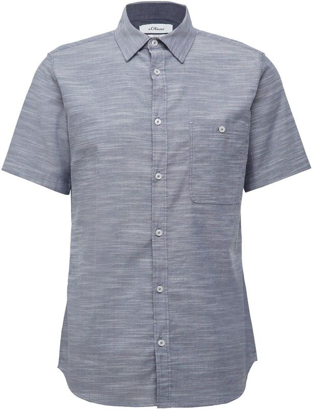 s.Oliver Overhemd  blauw gemêleerd