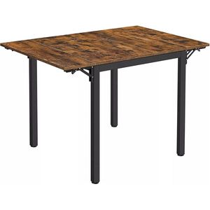 In And OutdoorMatch Eettafel Niko - Opklapbare Keukentafel - voor 2-4 personen - Voor Kleine Kamers - Vintage Bruin/Zwart