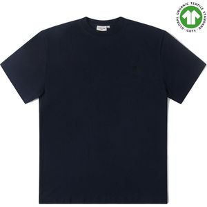 FIVE LINE LABEL - Blauw Basic Tshirt - Dames - Biologisch Katoen - Oversized Fit - Maat L/XL