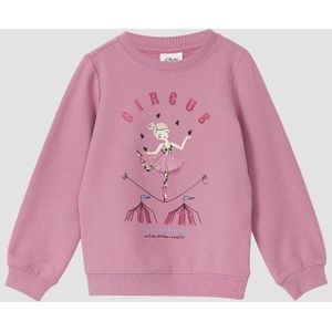 Sweatshirt - Glitterprint - Normale Pasvorm - Wijde Mouwen - Katoenmix