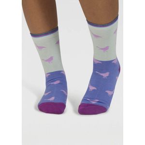 Thought dames sokken birdie - spearmint green - sokken met vogels - vogelprint - leuke sokken - bamboe sokken