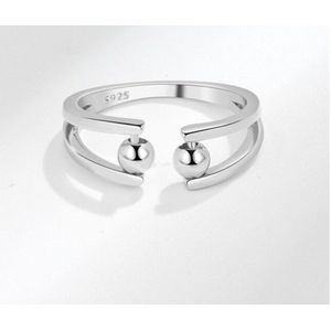 Anxiety (angst) Ring - stress Ring - Bolletjes Anxiety Ring - Silver Draaibare Ring Dames - Spinning Ring - Spinner Ring - One size